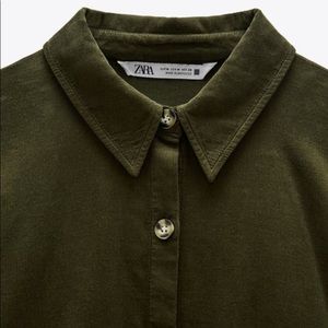 Zara corduroy mini button dress